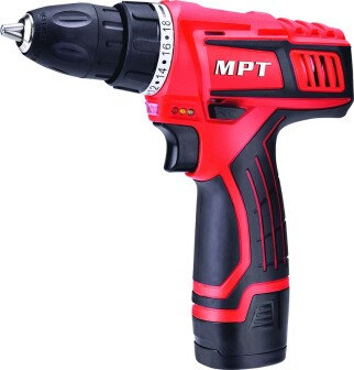 Дрель - шуруповерт аккумуляторная 12V, Li-ion,1.5 Ач, 0-600 обмин., 0-10 мм, 1 АКБ MPT MCDT1216.B1 (523921) фото 1