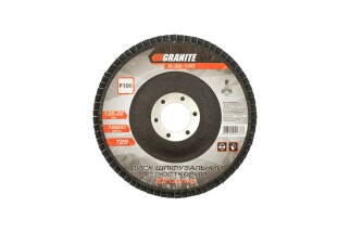 Диск шлифовальный лепестковый конусный ZIRCONIA Т29 зерно 100 125*22 мм GRANITE 8-32-100 фото 1