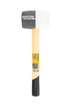 Mallet rubber black and white 65 mm 450 g wood handle MASTERTOOL 02-0322 (523721) фото 1