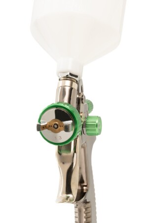 Краскопульт LVLP СБ 600 мл, пластик, Ø 1,3 мм, 125-170 лмін, 1,5-2,5 бар з манометром MASTERTOOL 80-8810 (524095) фото 1