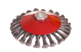 Щетка конусная D115 из плет. проволоки М14 MASTERTOOL 19-8011 (521572) фото 1