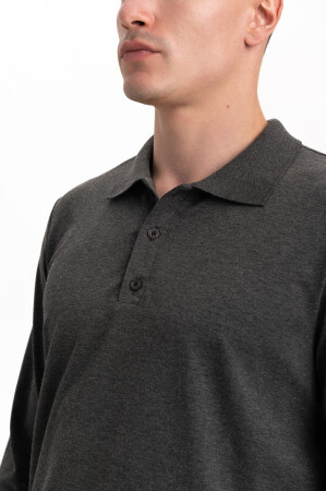Поло Мужское AndreStar с длинным рукавом 7077 темно серый (557327) фото 4