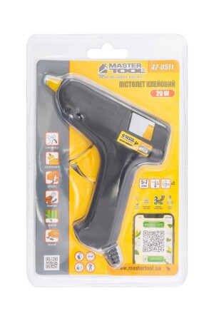 Пістолет клейовий Ø 7,2 мм 20 Вт 5-7 гмін MASTERTOOL 42-0511 (523953) фото 2