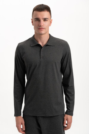 Поло Мужское AndreStar с длинным рукавом 7077 темно серый (557327) фото 1