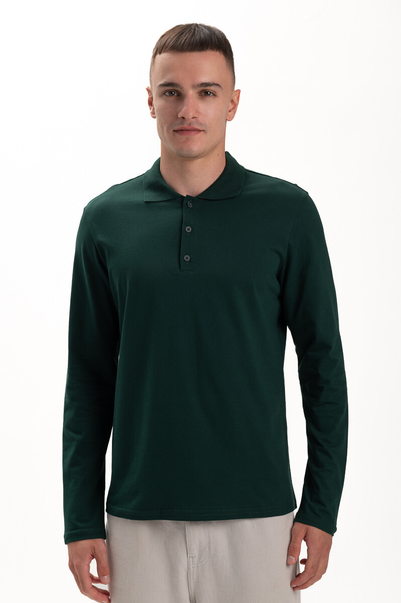 Поло Чоловіче AndreStar з довгим рукавом 7074 Темно-зелений (557326) фото 1