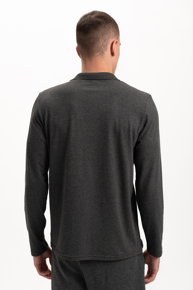 Поло Мужское AndreStar с длинным рукавом 7077 темно серый (557327) фото 2