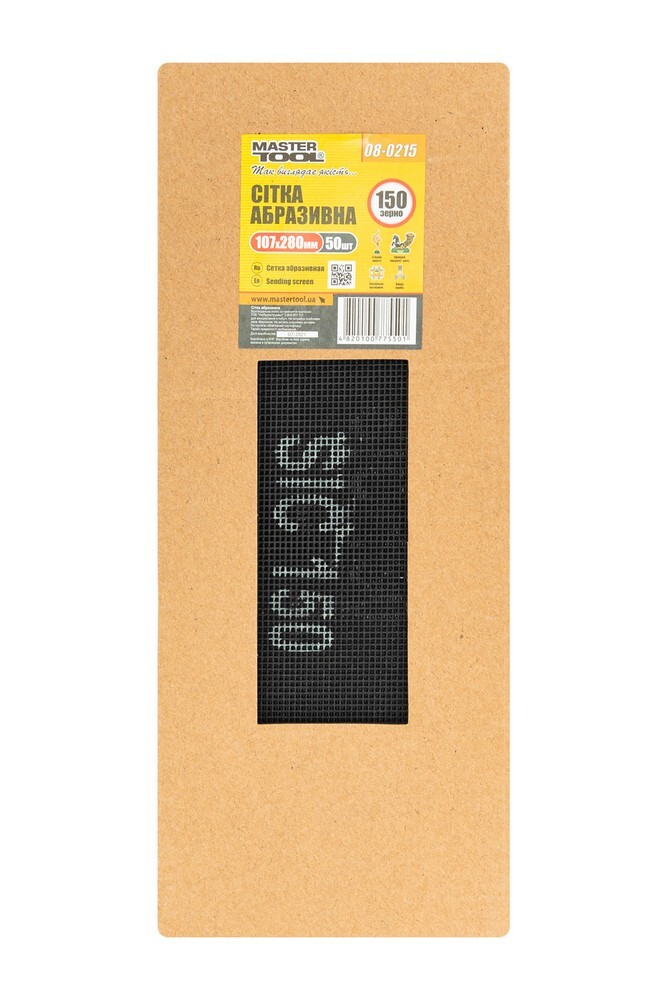 Сітка абразивна зерно 150 107 * 280 мм MASTERTOOL 08-0215 (522398) фото 1