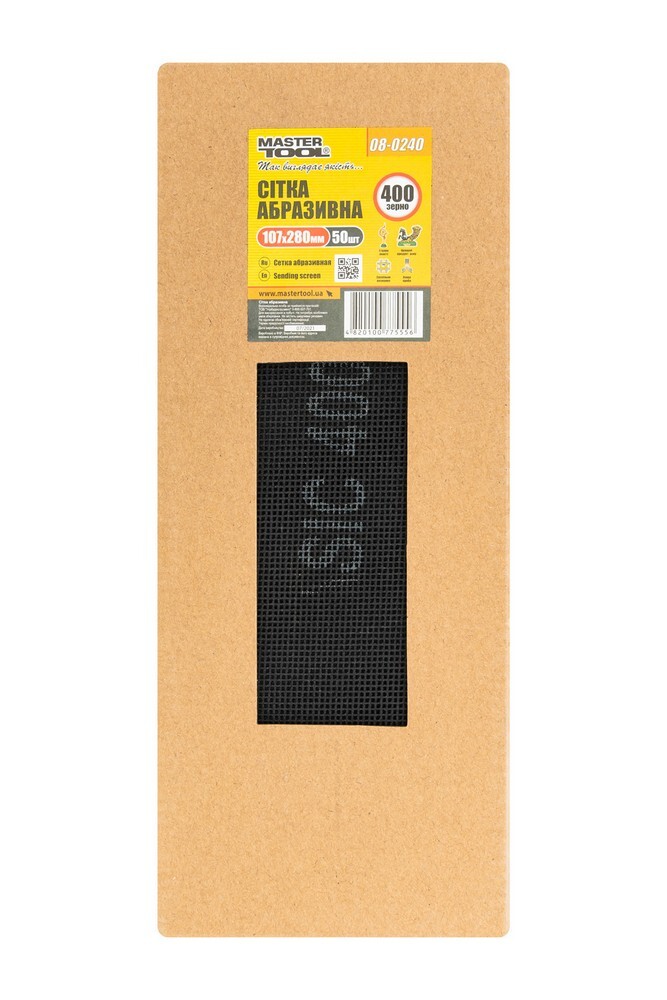 Abrasive mesh 400 107 * 280 mm MASTERTOOL 08-0240 фото 1