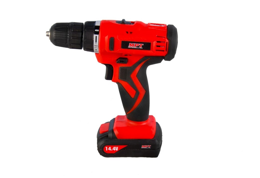 Дрель-шуруповерт аккумуляторная 14.4VLi-ion,1.3 Ач, 2 скор, 0-4001450 обмин, 10мм,2 АКБ,кейс MPT MCDT1423.A2 (523886) фото 1