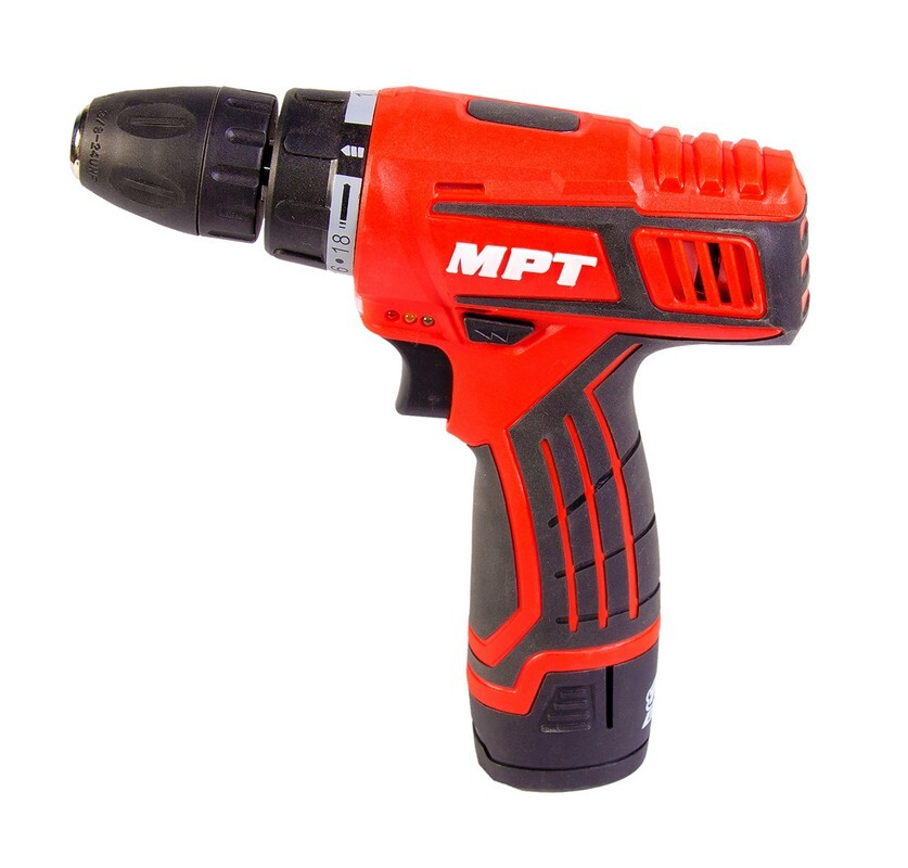 Дрель - шуруповерт аккумуляторная 12V, Li-ion,1.5 Ач, 0-600 обмин., 0-10 мм, 1 АКБ MPT MCDT1216.B1 (523921) фото 2