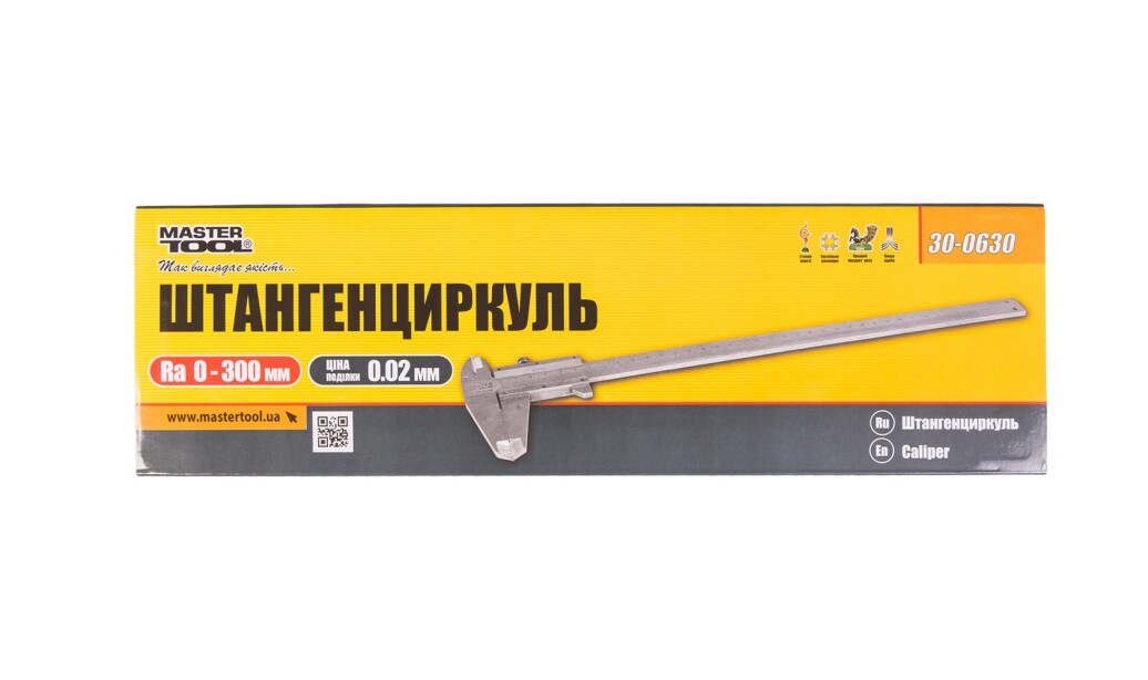 Штангенциркуль механічний 300 мм крок 0,02 у ПВХ чохлі MASTERTOOL 30-0630 (523374) фото 3