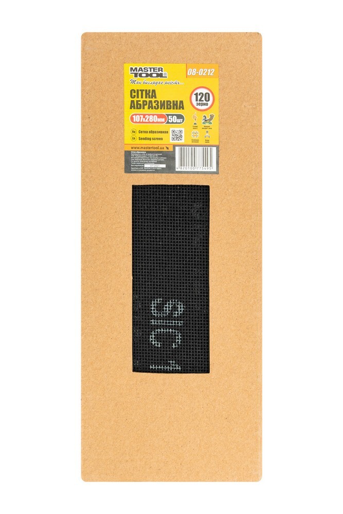 Сітка абразивна зерно 120 107 * 280 мм MASTERTOOL 08-0212 (522309) фото 1