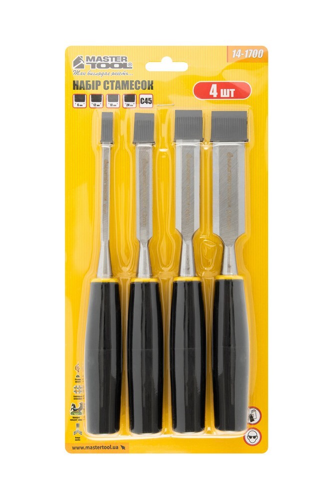 Chisels 4 pcs.: 6,12,18,24mm plastic, TITLE 14-1700 (523643) фото 5