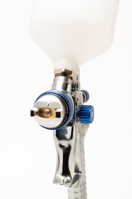 Краскопульт HVLP СБ 600 мл, пластик, Ø 1,4 мм, 150-220 лмін, 3-4 бар з манометром MASTERTOOL 80-8910 (524050) фото 1