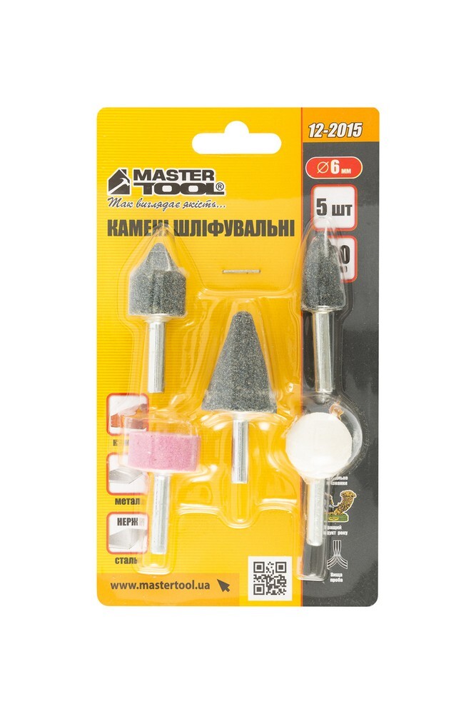 Камни шлифовальные 6 мм, набор 5 шт MASTERTOOL 12-2015  (522450) фото 2
