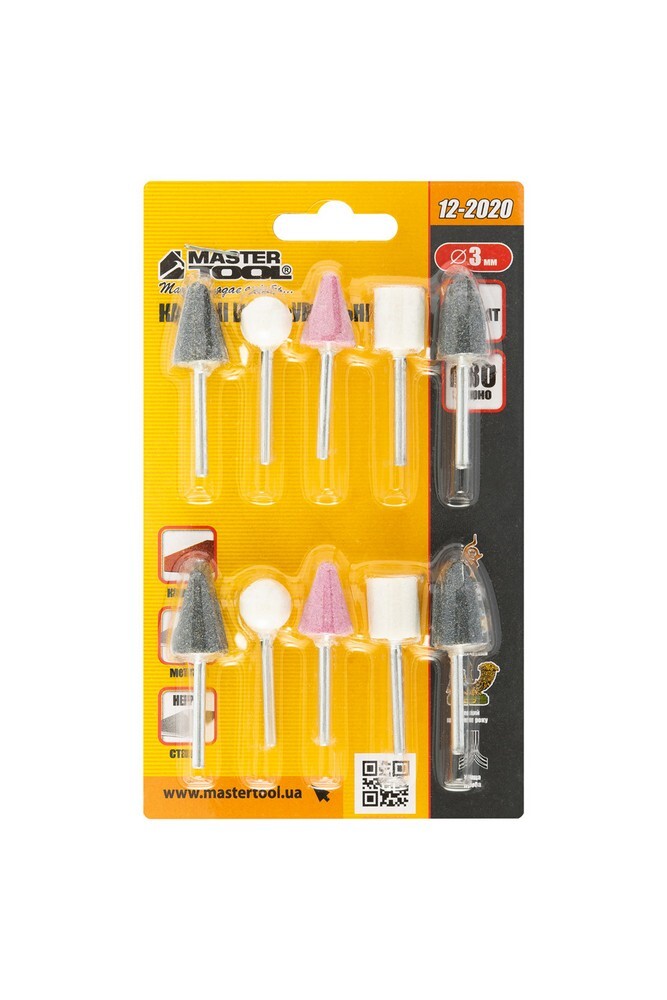 Камені шліфувальні 3 мм, набір 10 шт MASTERTOOL 12-2020 (522442) фото 2