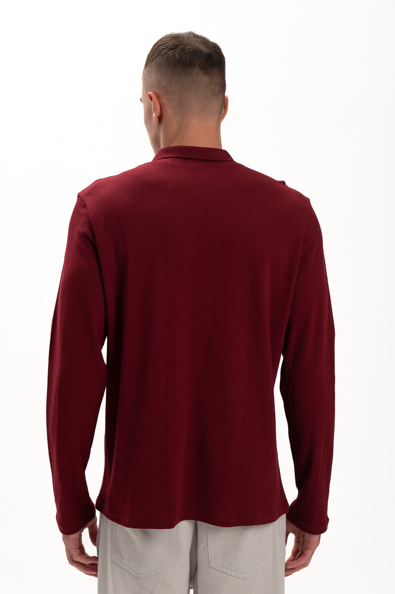 Поло Чоловіче AndreStar з довгим рукавом Бордовий (557331) фото 2