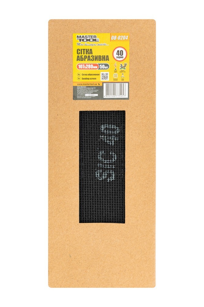 Сітка абразивна зерно 40 107 * 280 мм MASTERTOOL 08-0204 (522290) фото 2