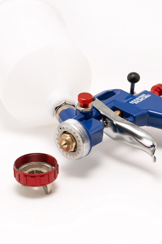 Краскопульт HP СБ 600 мл, пластик, Ø 1,5 мм, 120-180 лмін, 3,5-5,0 бар, регул. подачі повітря MASTERTOOL 81-8715 (524049) фото 2