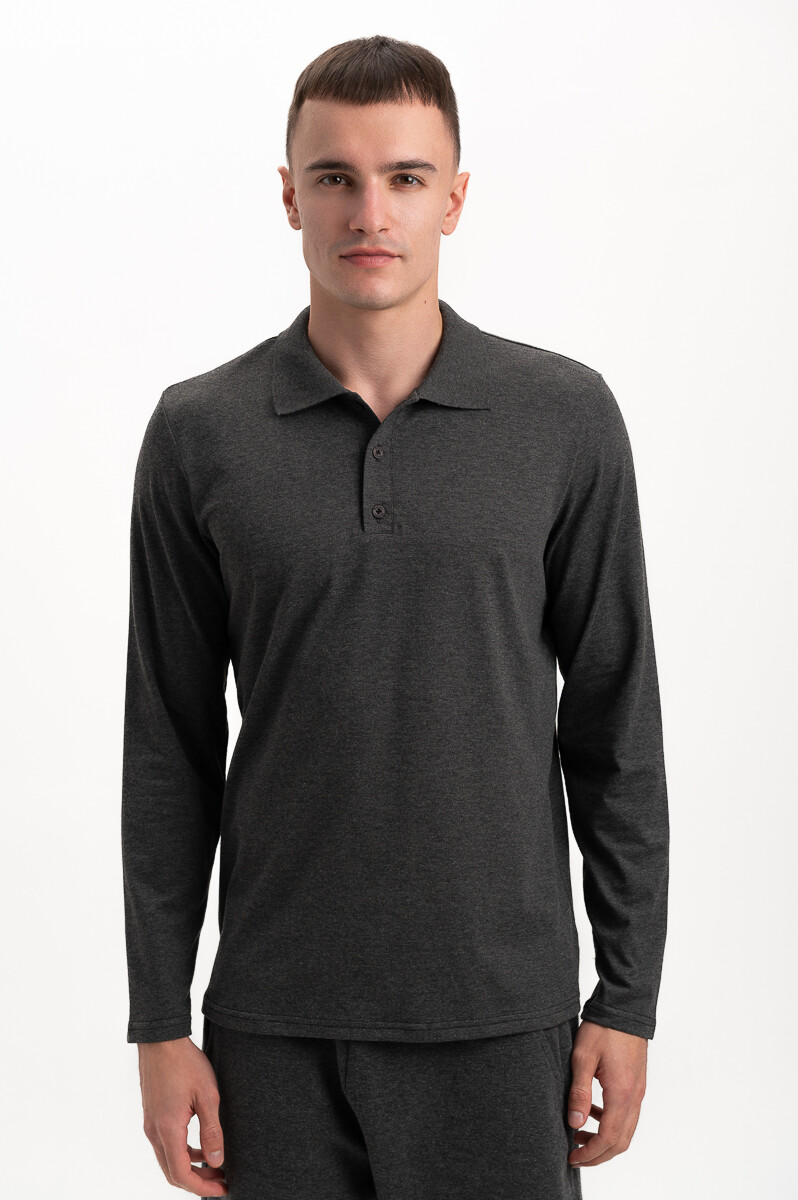 Поло Мужское AndreStar с длинным рукавом 7077 темно серый (557327) фото 1