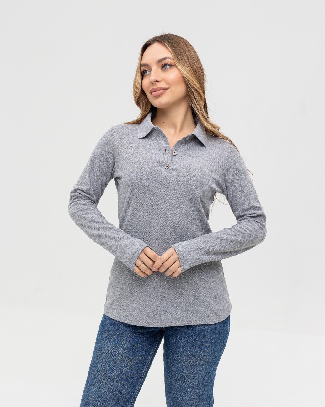 Polo Women's AndreStar Lider with long sleeves 2859 melange (557570) фото 1