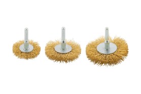 Brushed brass corrugated wire brushes 3 pcs MASTERTOOL 19-9301 фото 2