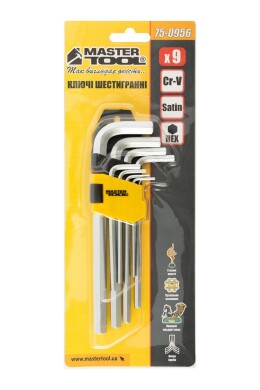 Ключі шестигранні набір 9 шт CrV подовжені (1,5-10мм L74-172мм) MASTERTOOL 75-0956 (522759) фото 3
