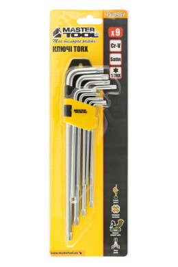 Ключи TORX набор 9 шт CrV длинные MASTERTOOL 75-0961 (522802) фото 3