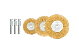 Brushed brass corrugated wire brushes 3 pcs MASTERTOOL 19-9301 фото 1
