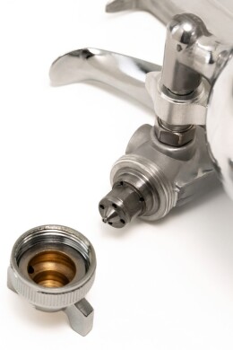 Краскопульт HP MINI СБ 400 мл, алюміній поворотний, Ø 1,5 мм, 70-130 лмін, 2,5-4.0 бар, рег. факел MASTERTOOL 80-8935 (524032) фото 2