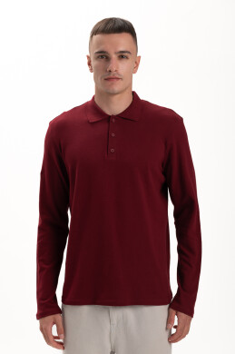 Поло Чоловіче AndreStar з довгим рукавом Бордовий (557331) фото 1