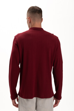 Поло Чоловіче AndreStar з довгим рукавом Бордовий (557331) фото 2