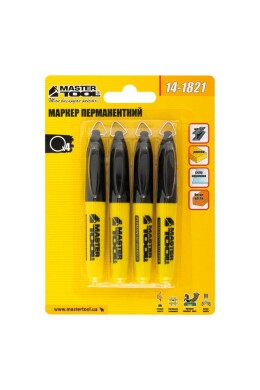 Маркер перманентний чорний, упак. 4шт MASTERTOOL 14-1821 (523450) фото 1