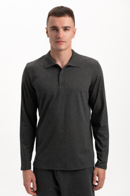 Поло Мужское AndreStar с длинным рукавом 7077 темно серый (557327) фото 1